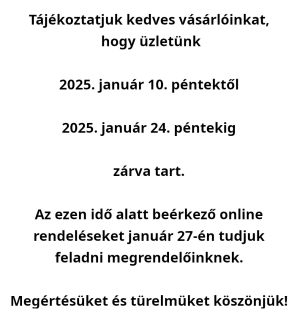 2025. januári zárva tartás 